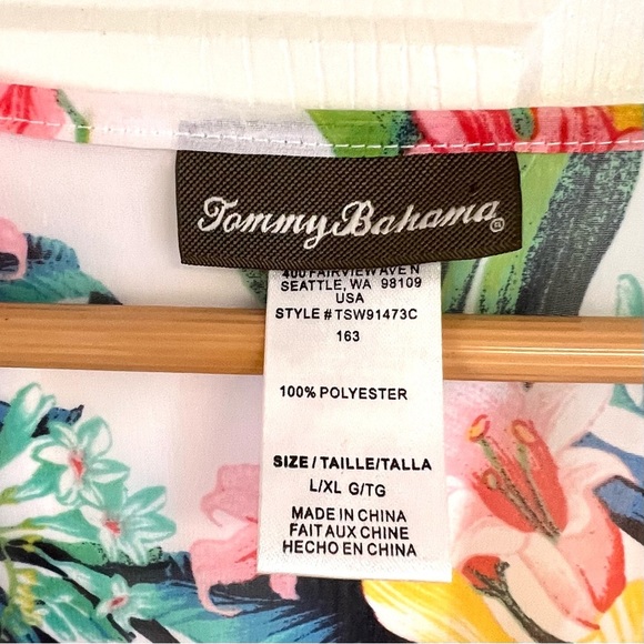 Tommy Bahama Fleur de Lite Tunic sheer Swimsuit Cover Floral Print Womens L/XL - Picture 4 of 7